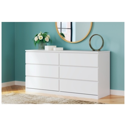 Onita 6 Drawer Dresser, White