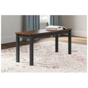 Owingsville 42" Two Tone Dining Bench, Black/Brown