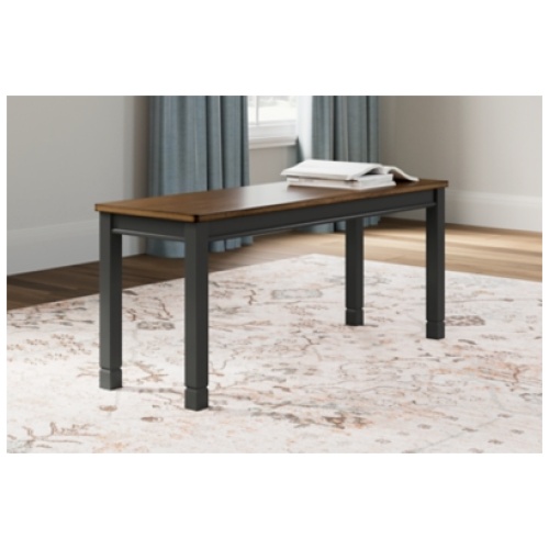 Owingsville 42" Two Tone Dining Bench, Black/Brown