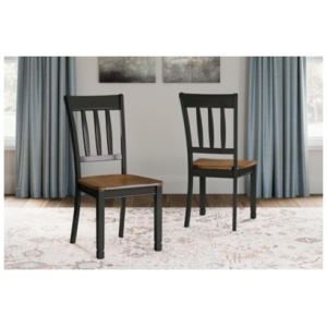 Owingsville Slat Back Dining Chair, Black/Brown