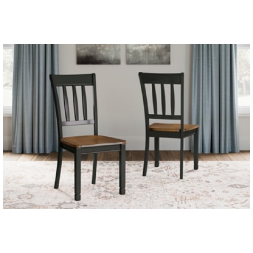 Owingsville Slat Back Dining Chair, Black/Brown