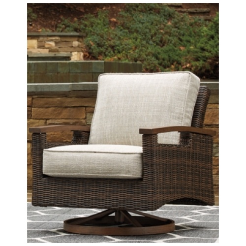 Paradise Trail Outdoor Swivel Lounge Chair (Set of 2), Medium Brown