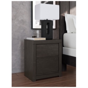 Parlayon 23" 2 Drawer Charging Nightstand, Charcoal