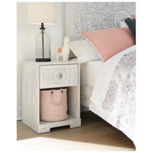Paxberry 20" 1 Drawer Nightstand, Whitewash