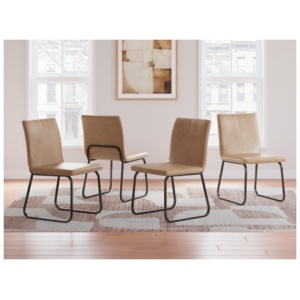 Pharwynn Dining Chair Leather, Toast
