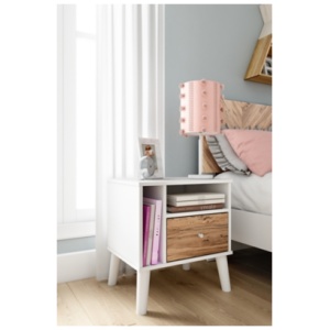 Piperton 24" 1 Drawer Nightstand, Two-tone Brown/White