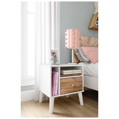 Piperton 24" 1 Drawer Nightstand, Two-tone Brown/White