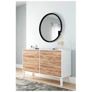 Piperton 6 Drawer 59" Dresser, Two-tone Brown/White
