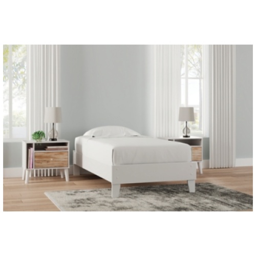 Piperton Twin Platform Bed, White