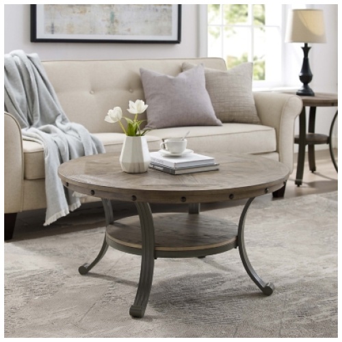 Powel Owens Coffee Table, Pewter Gray
