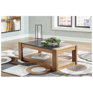Quentina Lift Top Coffee Table, Light Brown/Black