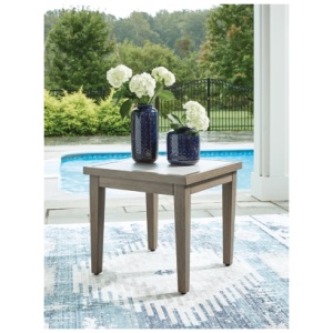 Rainier Ranch Outdoor End Table, Brown/Beige