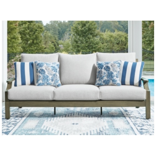 Rainier Ranch Outdoor Sofa with Cushion, Brown/Beige