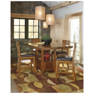 Ralene Counter Height Dining Table and 4 Barstools, Medium Brown