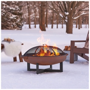 Real Flame La Fleur Wood Burning Fire Pit, Rust