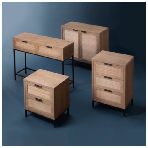 Relaxed Elegance Everlee 2 Drawer Side Table, Brown
