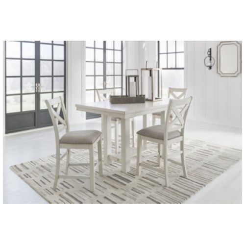 Robbinsdale Counter Height Dining Table and 4 Barstools, Antique White
