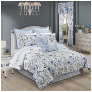 Royal Court Kourtney 4 Piece Queen Comforter Set, Blue
