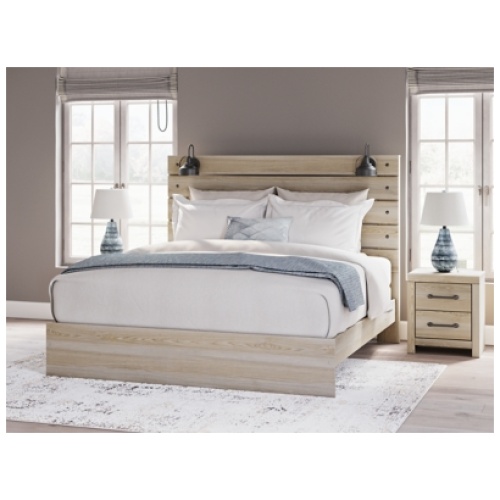 Senbry King Panel Bed, Tan