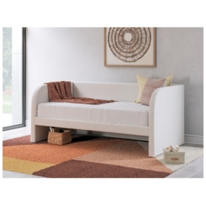 Shapella Twin Upholstered Day Bed, Tan/White