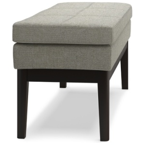 Simpli Home Carlson Rectangle Large Ottoman Bench, Greige
