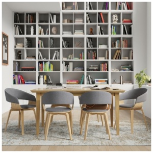 Simpli Home Lowell Dining Chair, Light Gray