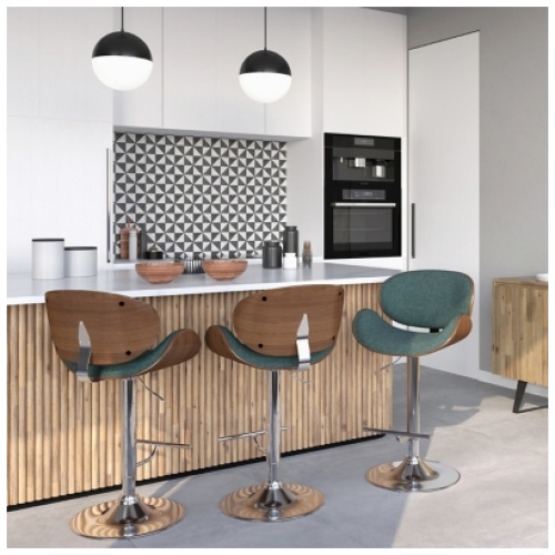 Simpli Home Marana Adjustable Swivel Bar Stool, Blue
