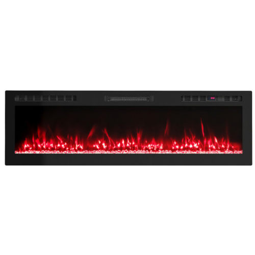 Smart Wi Fi Electric Fireplace Wall Mounted & Recessed 750W/1500W Heater-60 Inch