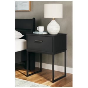 Socalle 20" 1 Drawer Nightstand, Black
