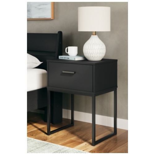 Socalle 20" 1 Drawer Nightstand, Black