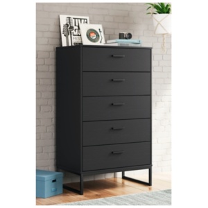 Socalle 5 Drawer Chest of Drawers, Black