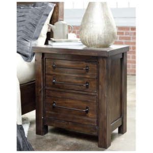 Starmore 25" 2 Drawer Charging Nightstand, Brown