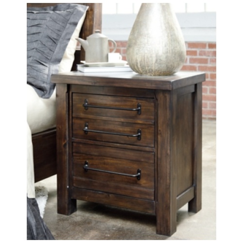 Starmore 25" 2 Drawer Charging Nightstand, Brown
