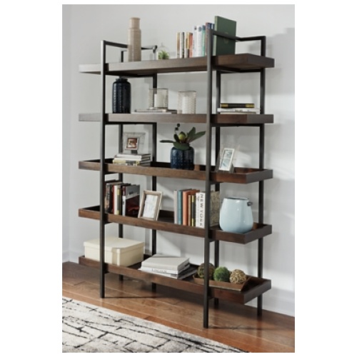 Starmore 76" Bookcase with 5 Shelves, Brown