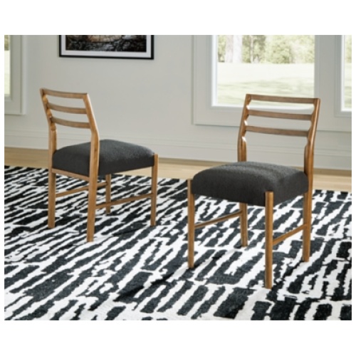 Steenlage Ladderback Dining Chair, Black/Brown