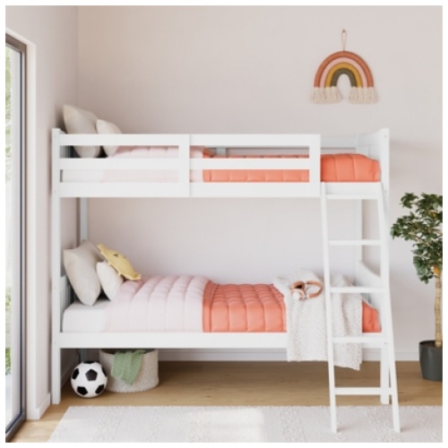 Storkcraft Caribou Twin-over-Twin Bunk Bed, White