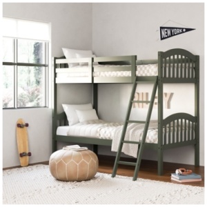 Storkcraft Longhorn Twin-over-Twin Bunk Bed, Olive