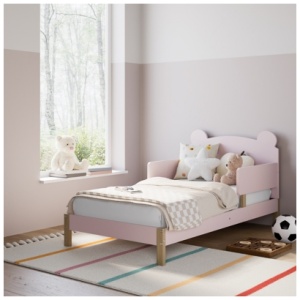 Storkcraft Teddy Bear Toddler Bed, Blush/Driftwood