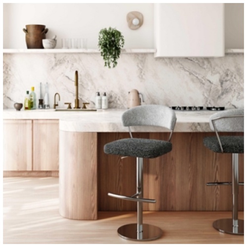 TOV Furniture Cosmo Counter Height Bar Stool, Black/Gray