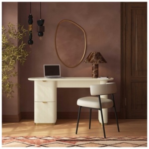 TOV Furniture Francesca 23" Home Office Desk, Cream