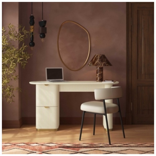 TOV Furniture Francesca 23" Home Office Desk, Cream