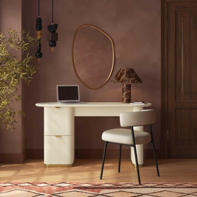TOV Furniture Francesca 23" Home Office Desk, Cream