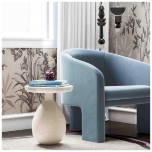 TOV Furniture Gina Side Table, Cream