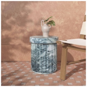 TOV Furniture Serafina Outdoor Side Table, Marble