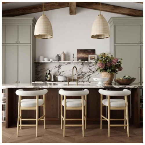 TOV Furniture Spara Counter Height Bar Stool, Cream