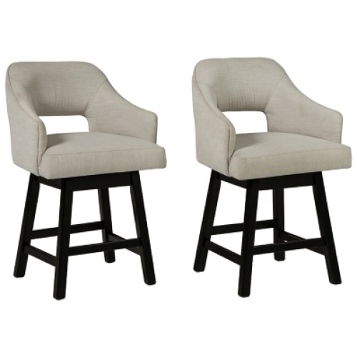 Tallenger 2-Piece Bar Stool, Linen/Brown