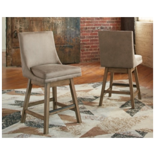 Tallenger Counter Height Bar Stool with Contoured Back, Beige