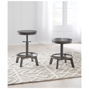 Torjin Adjustable Counter Height Backless Stool, Gray