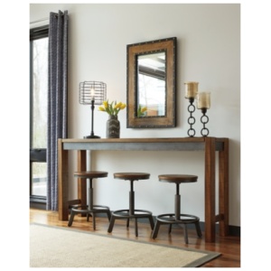 Torjin Counter Height Console Dining Table, Brown/Gray, Wood