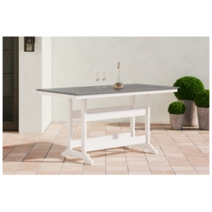 Transville Outdoor Counter Height Dining Table, Gray/White